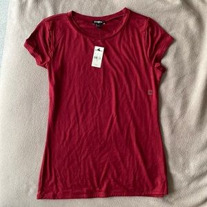 Express crew neck fitted tee - burgundy
